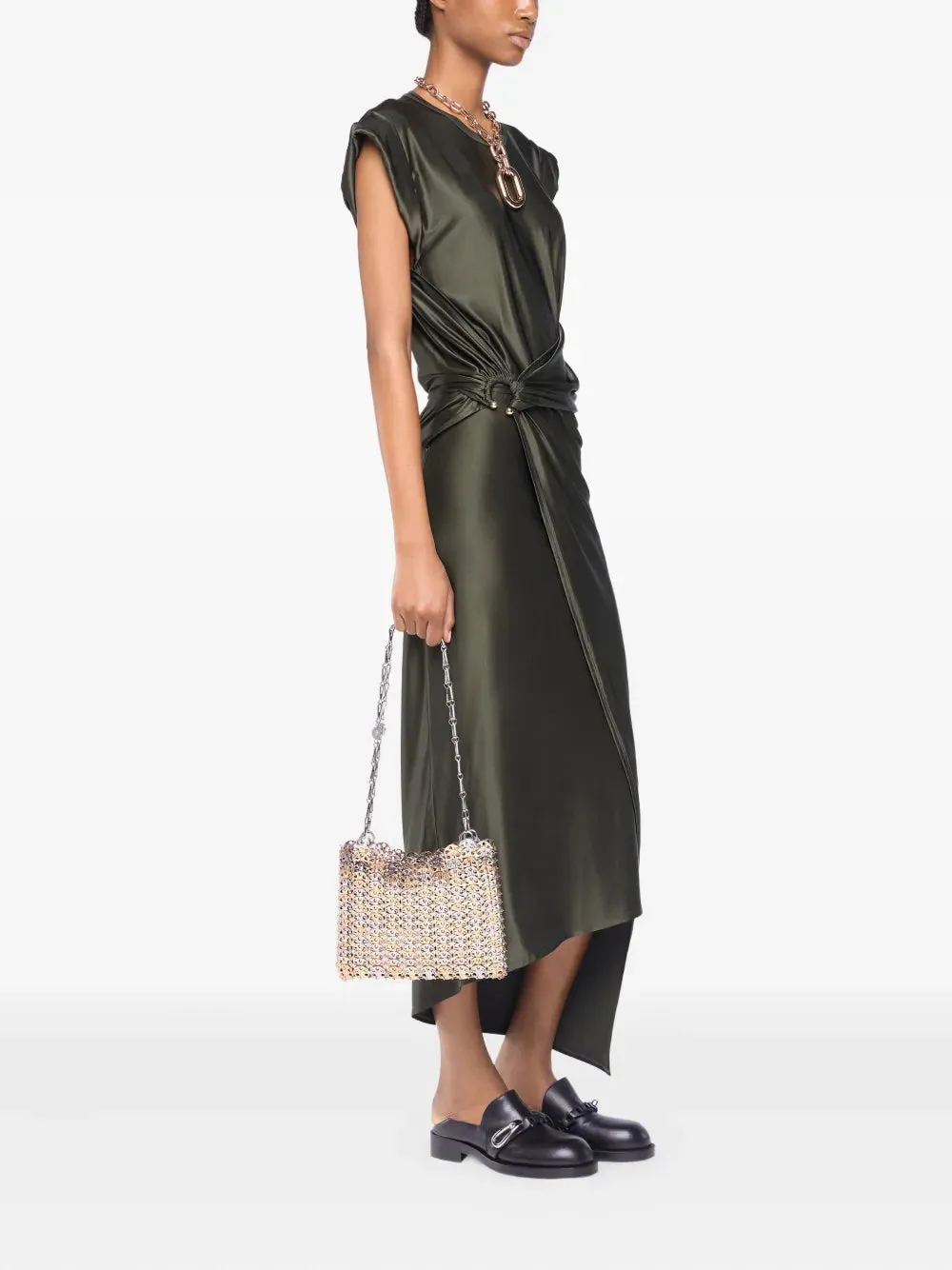 Draped Satin Midi Dress sold by Wanan Luxury product image thumbnail 3