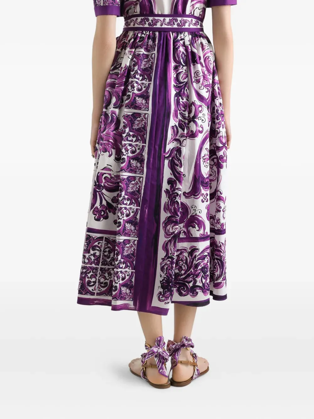 Majolica Print Midi Dress sold by Wanan Luxury product image thumbnail 5
