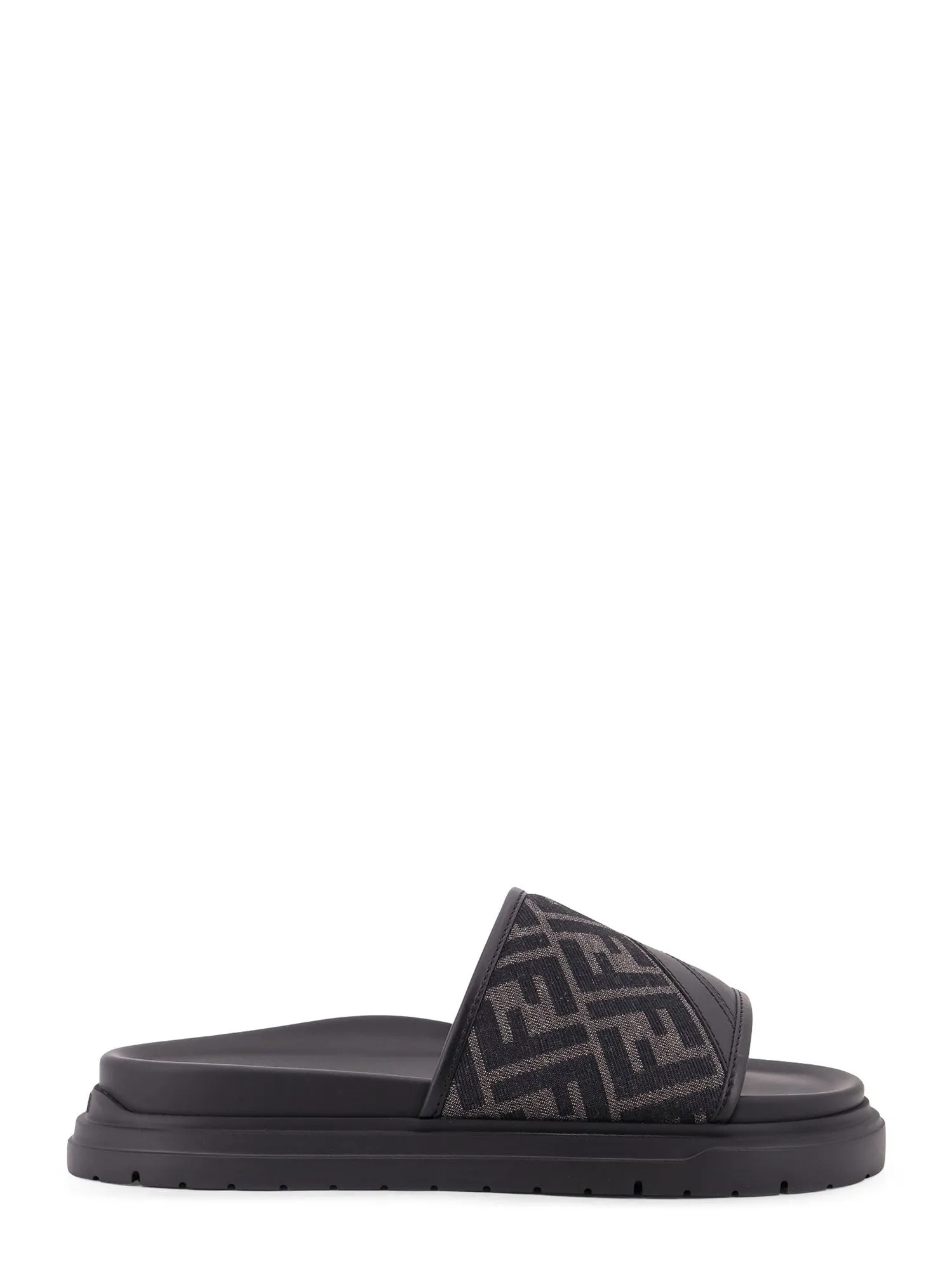 Low Leather Sandals With Ff Jacquard Insert sold by Wanan Luxury