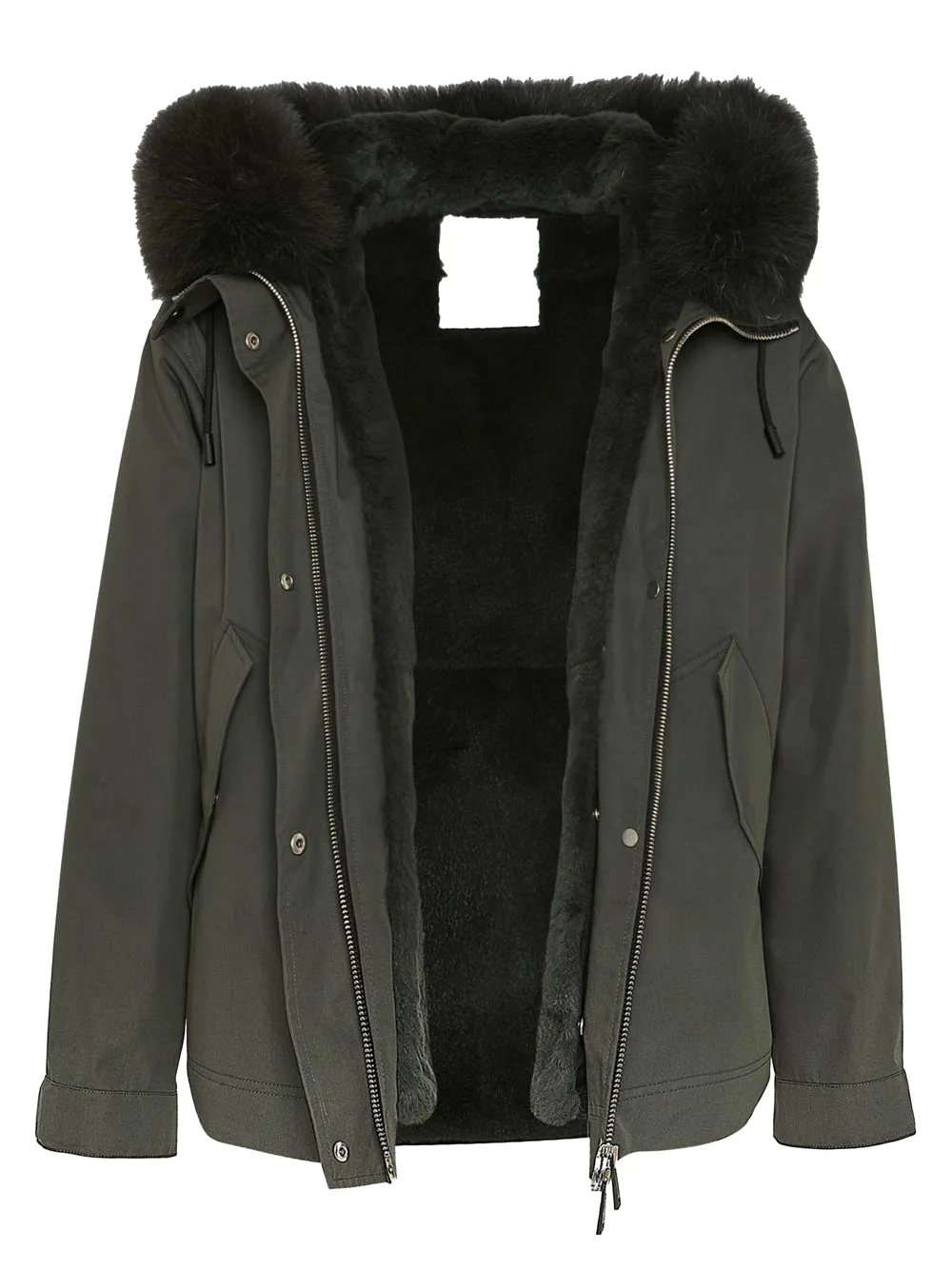 Ys Army Collection: Short Parka In Cotton Blend With Detachable Rabbit Fur Lining And Removable Fox Fur Trim sold by Wanan Luxury product image thumbnail 3