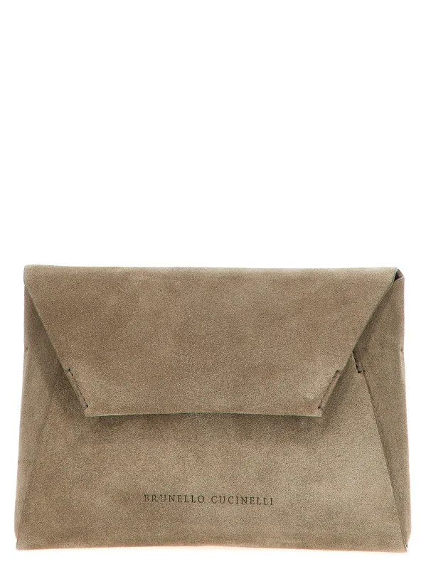 Monile Suede Bag Clutch Gray sold by Wanan Luxury