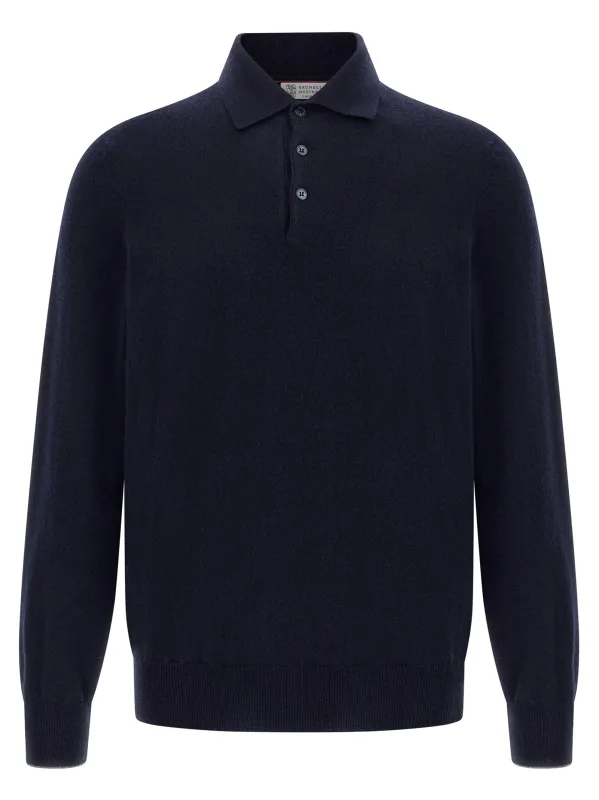 Cashmere Shirt Polo Blue sold by Wanan Luxury