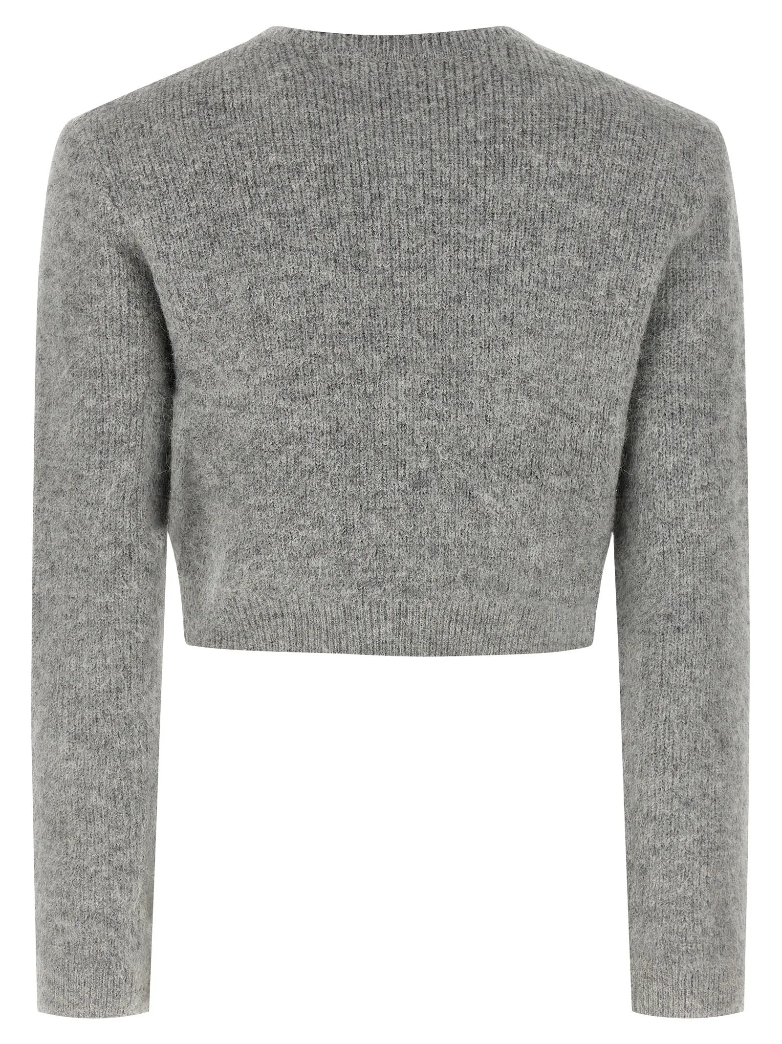 Grey Fluffy Crystal Trim Sweaters And Cardigans Gray sold by Wanan Luxury product image thumbnail 2