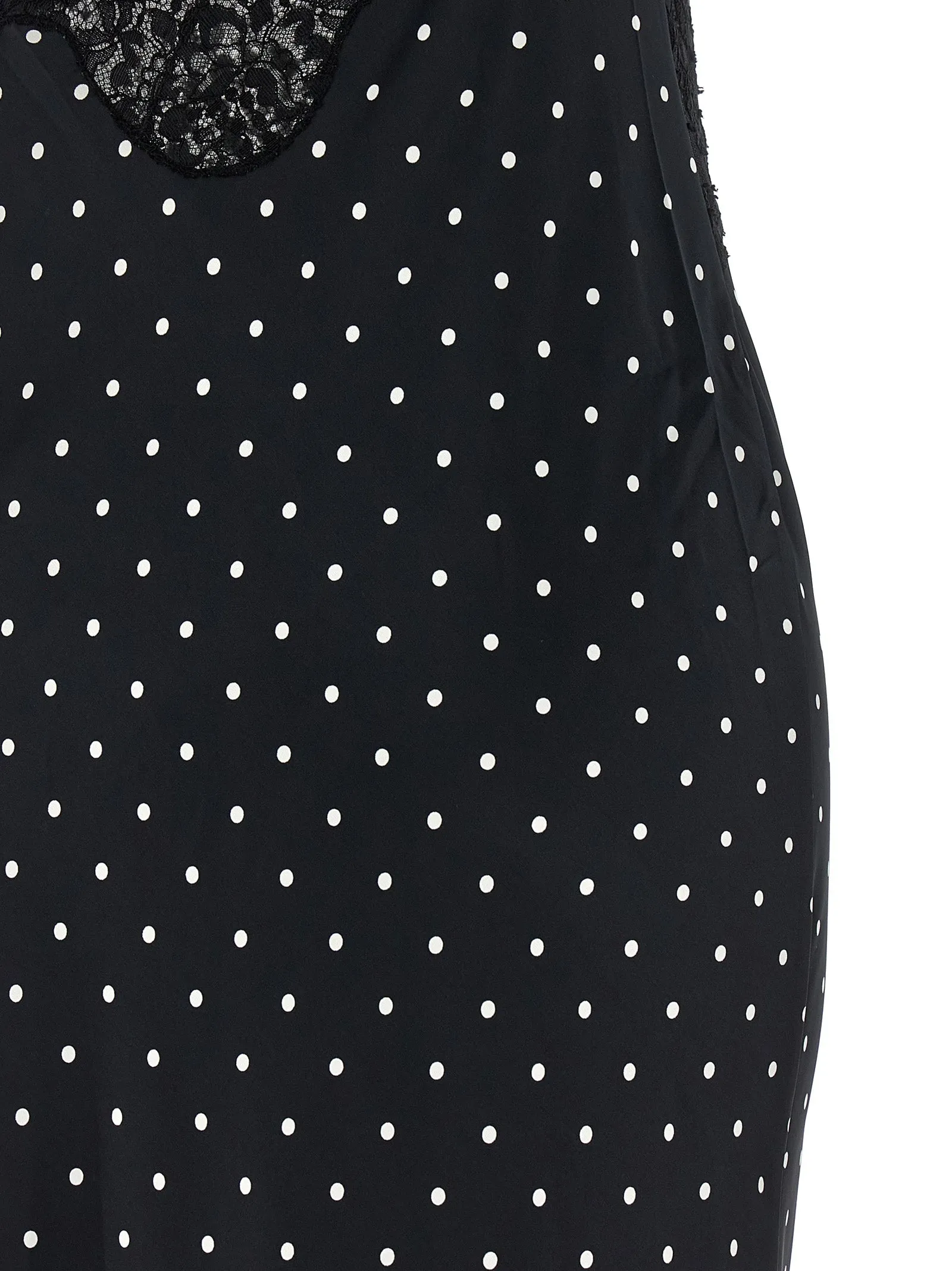 Polka Dot Satin Lace Maxi Dresses White/Black sold by Wanan Luxury product image thumbnail 4