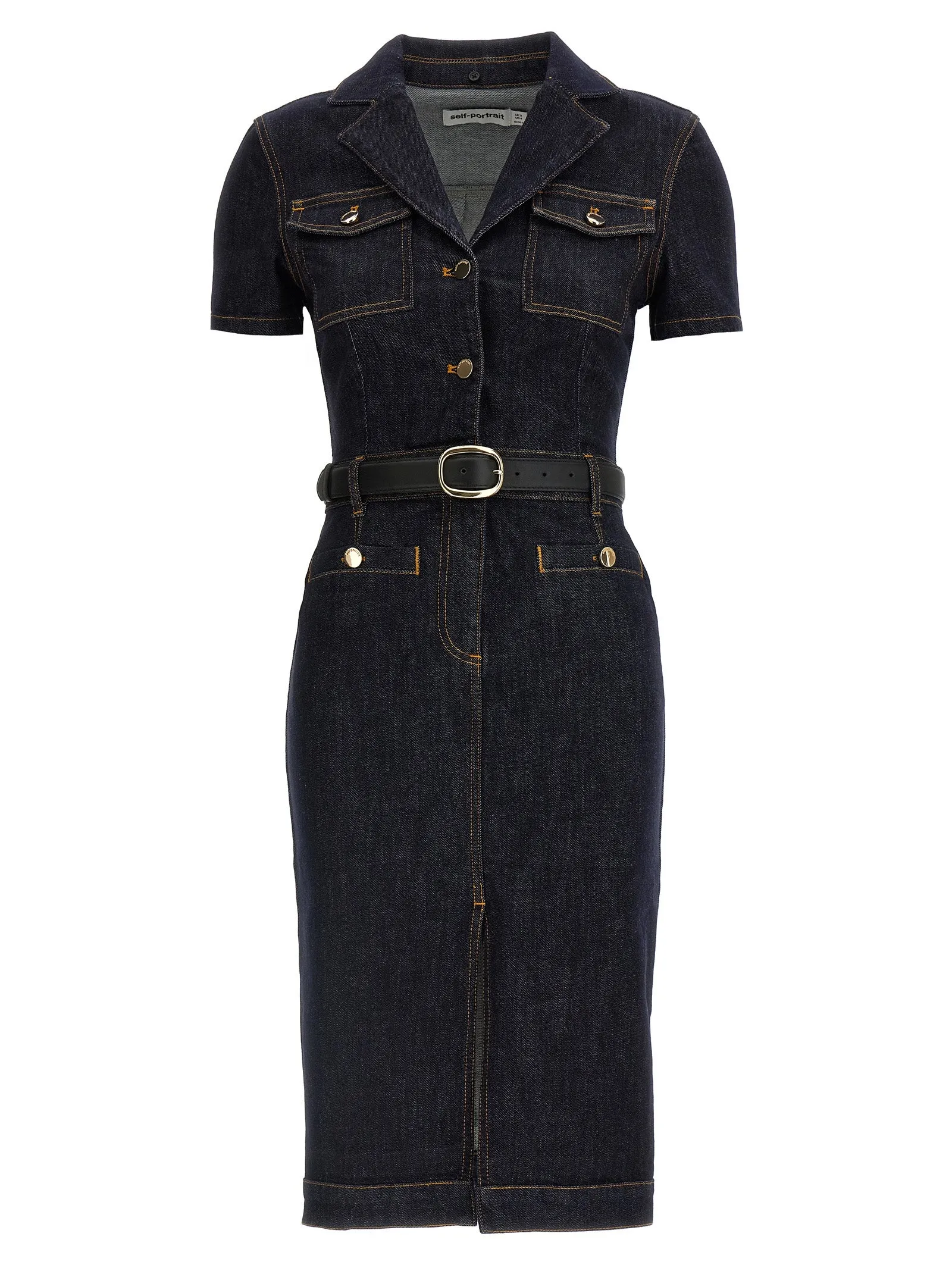Indigo Denim Midi Dresses Blue sold by Wanan Luxury product image thumbnail 2