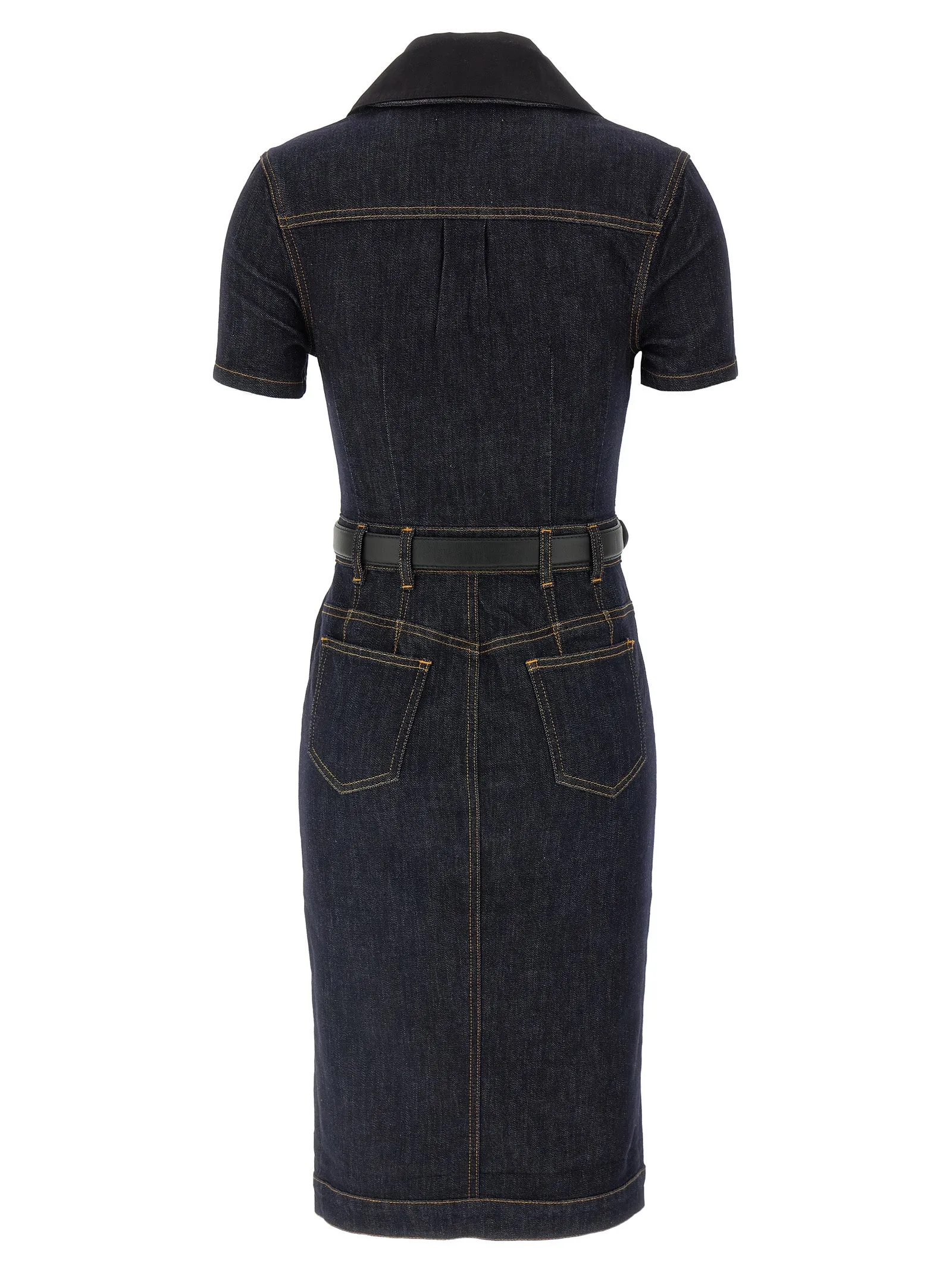 Indigo Denim Midi Dresses Blue sold by Wanan Luxury product image thumbnail 3