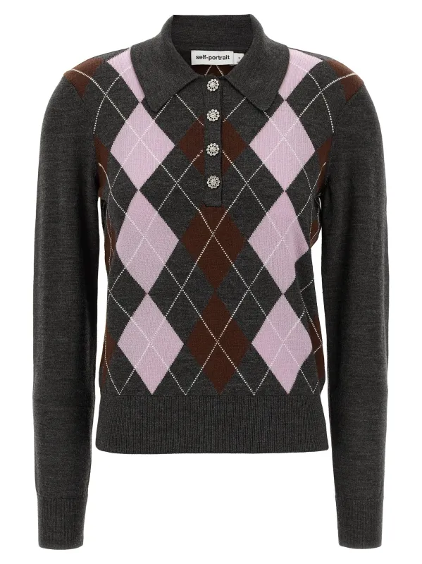 Grey Argyle Lightweight Sweaters And Cardigans Gray sold by Wanan Luxury