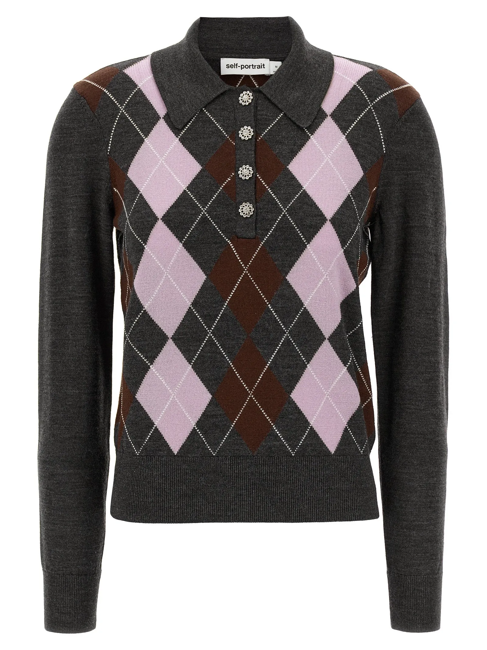 Grey Argyle Lightweight Sweaters And Cardigans Gray sold by Wanan Luxury