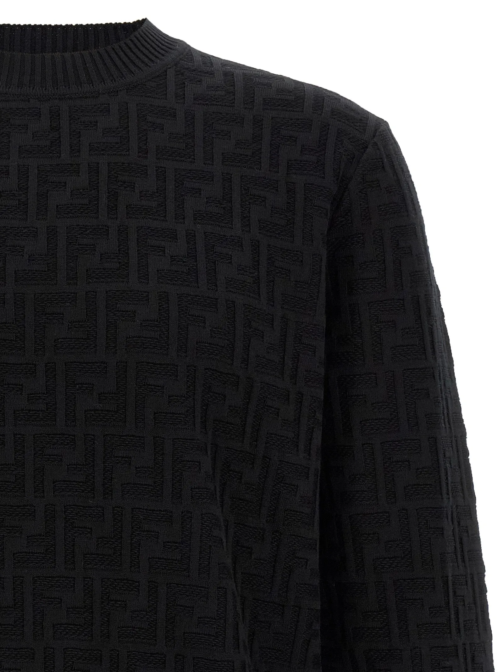 Ff Jacquard Sweater Sweaters And Cardigans Black sold by Wanan Luxury product image thumbnail 3
