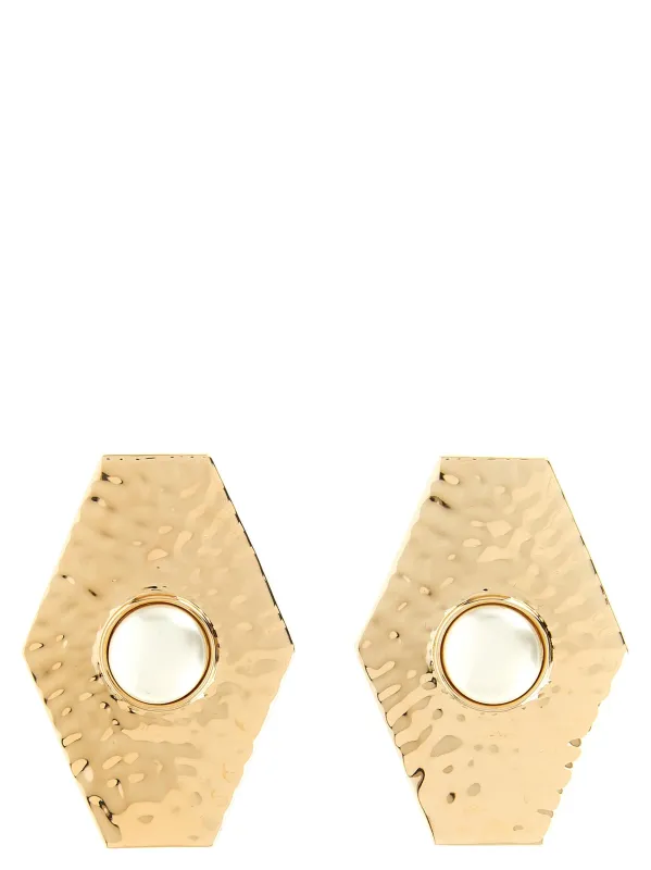 Large Hammered Gold Pearl Jewelry Gold sold by Wanan Luxury