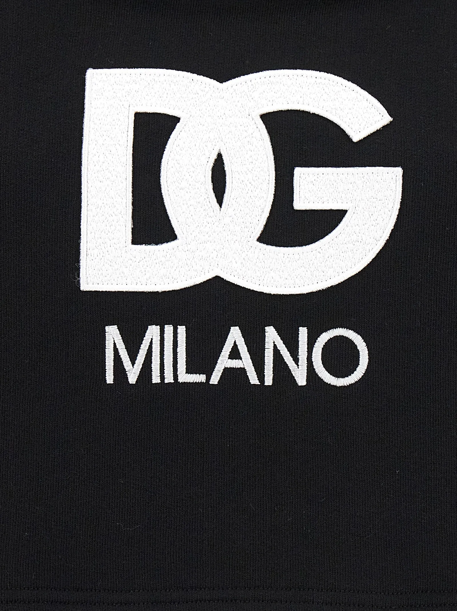 Logo Embroidery Cropped Hoodie Sweatshirt Black sold by Wanan Luxury product image thumbnail 4