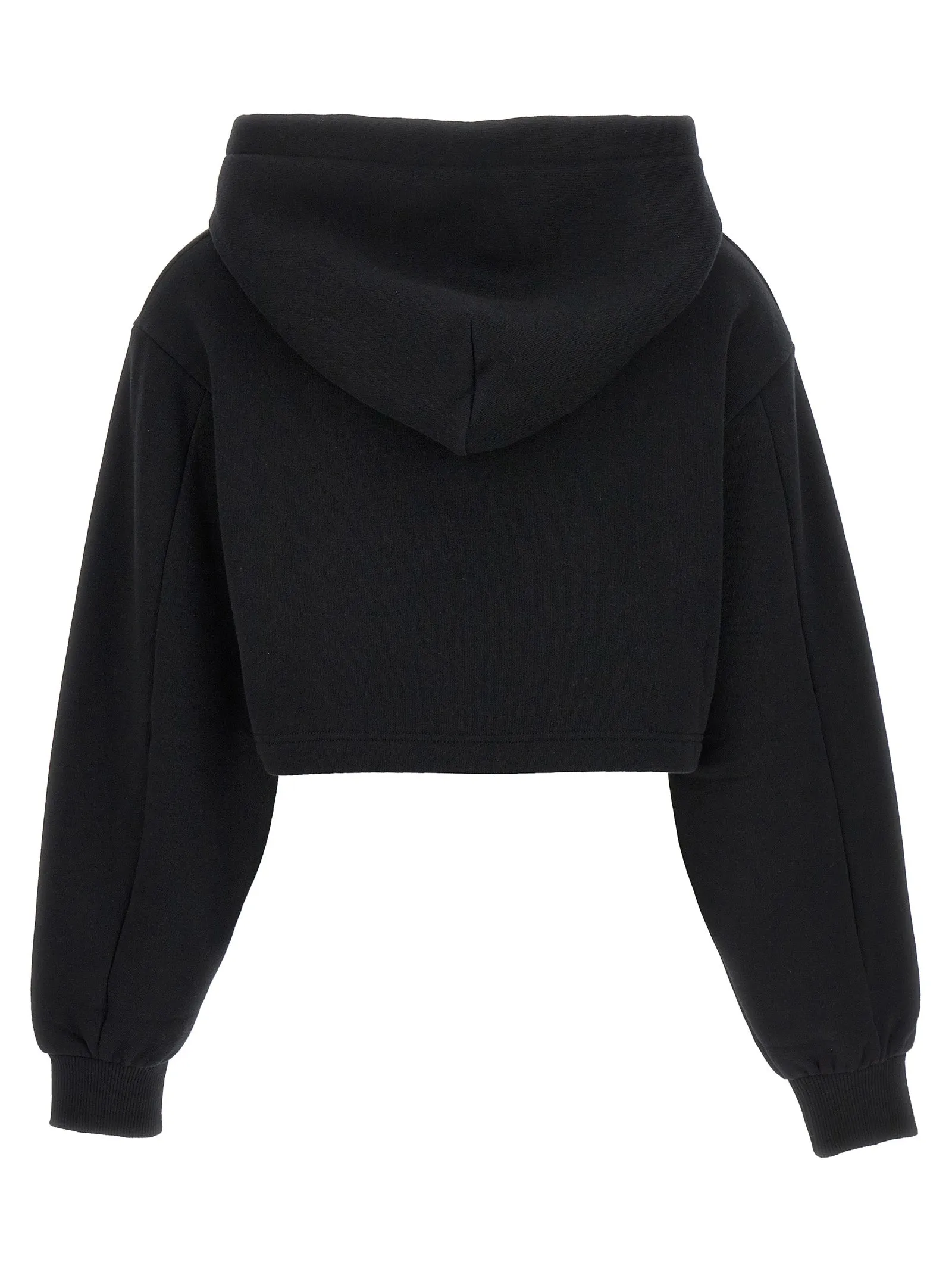 Logo Embroidery Cropped Hoodie Sweatshirt Black sold by Wanan Luxury product image thumbnail 2