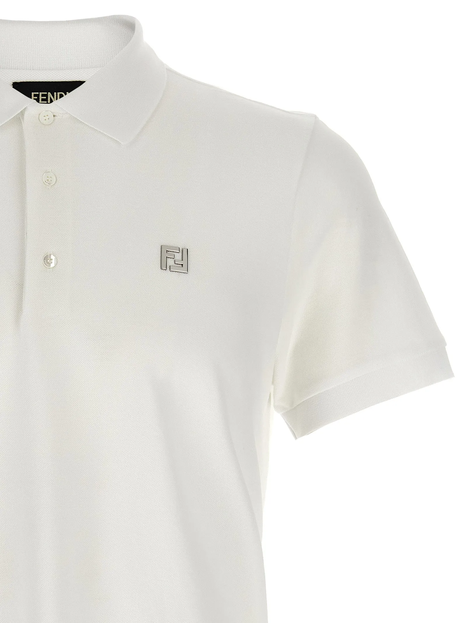 Ff Metallic Logo Shirt Polo White sold by Wanan Luxury product image thumbnail 3