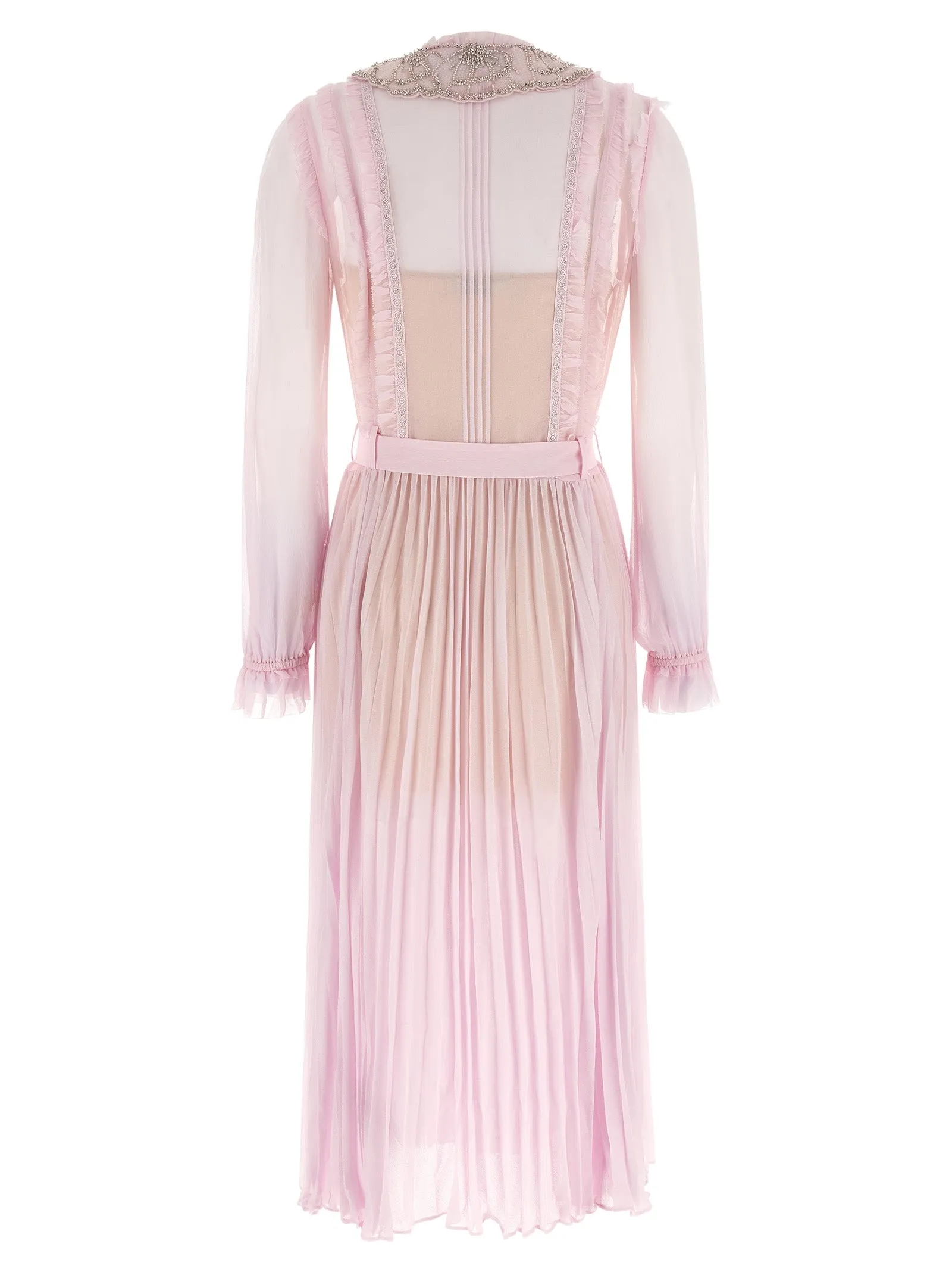 Pink Pleated Georgette Midi Skirts Pink sold by Wanan Luxury product image thumbnail 2