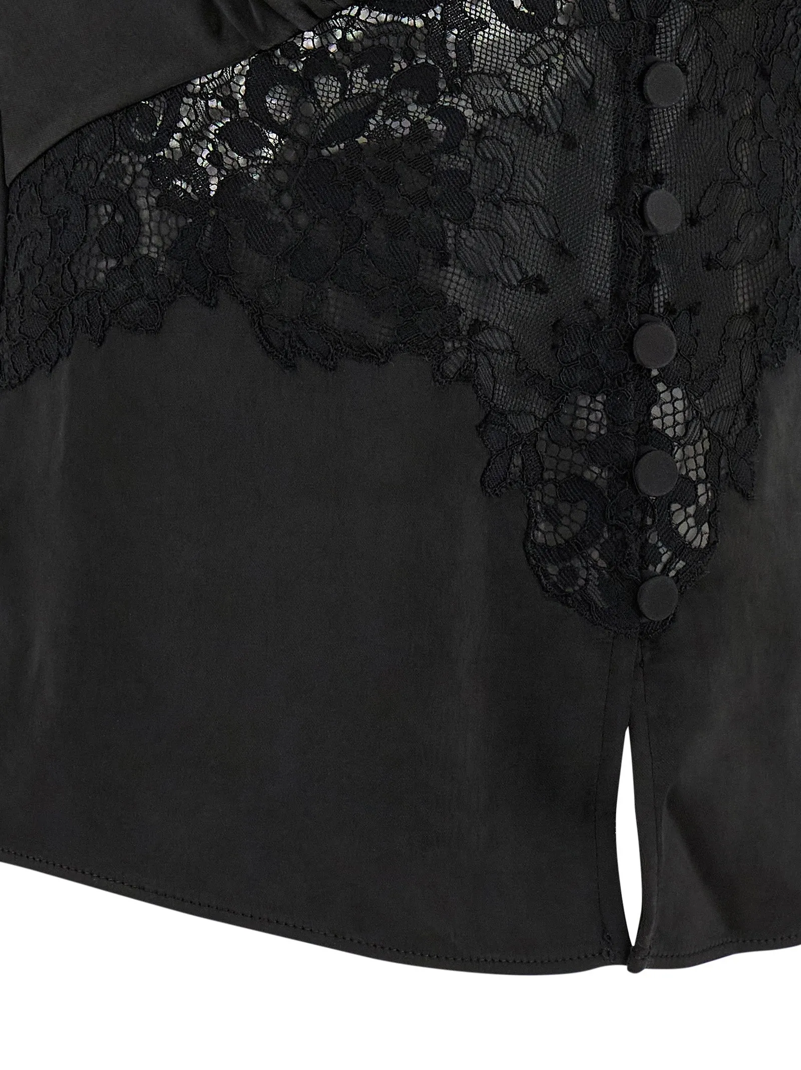 Black Satin Lace Tops Black sold by Wanan Luxury product image thumbnail 4