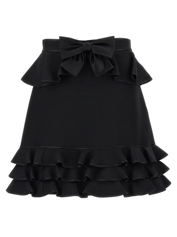 Valentino Garavani Crepe Couture Skirt Skirts Black sold by Wanan Luxury