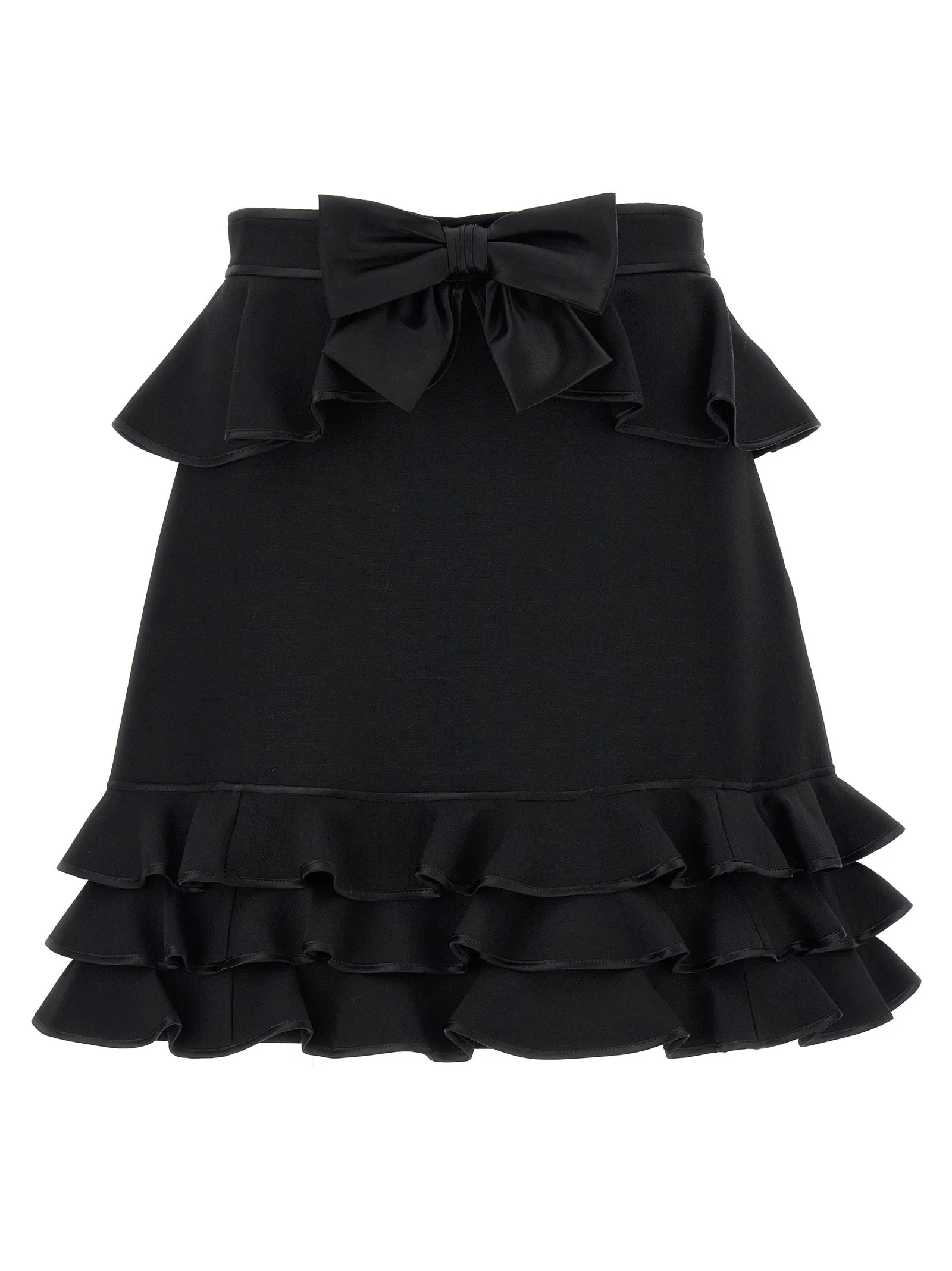 Valentino Garavani Crepe Couture Skirt Skirts Black sold by Wanan Luxury