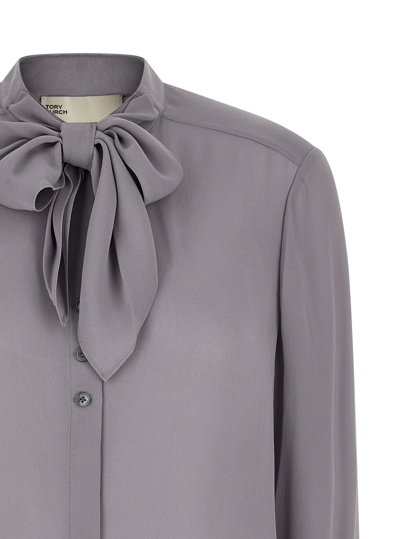 Georgette Bow Shirt And Blouse Gray sold by Wanan Luxury product image thumbnail 3