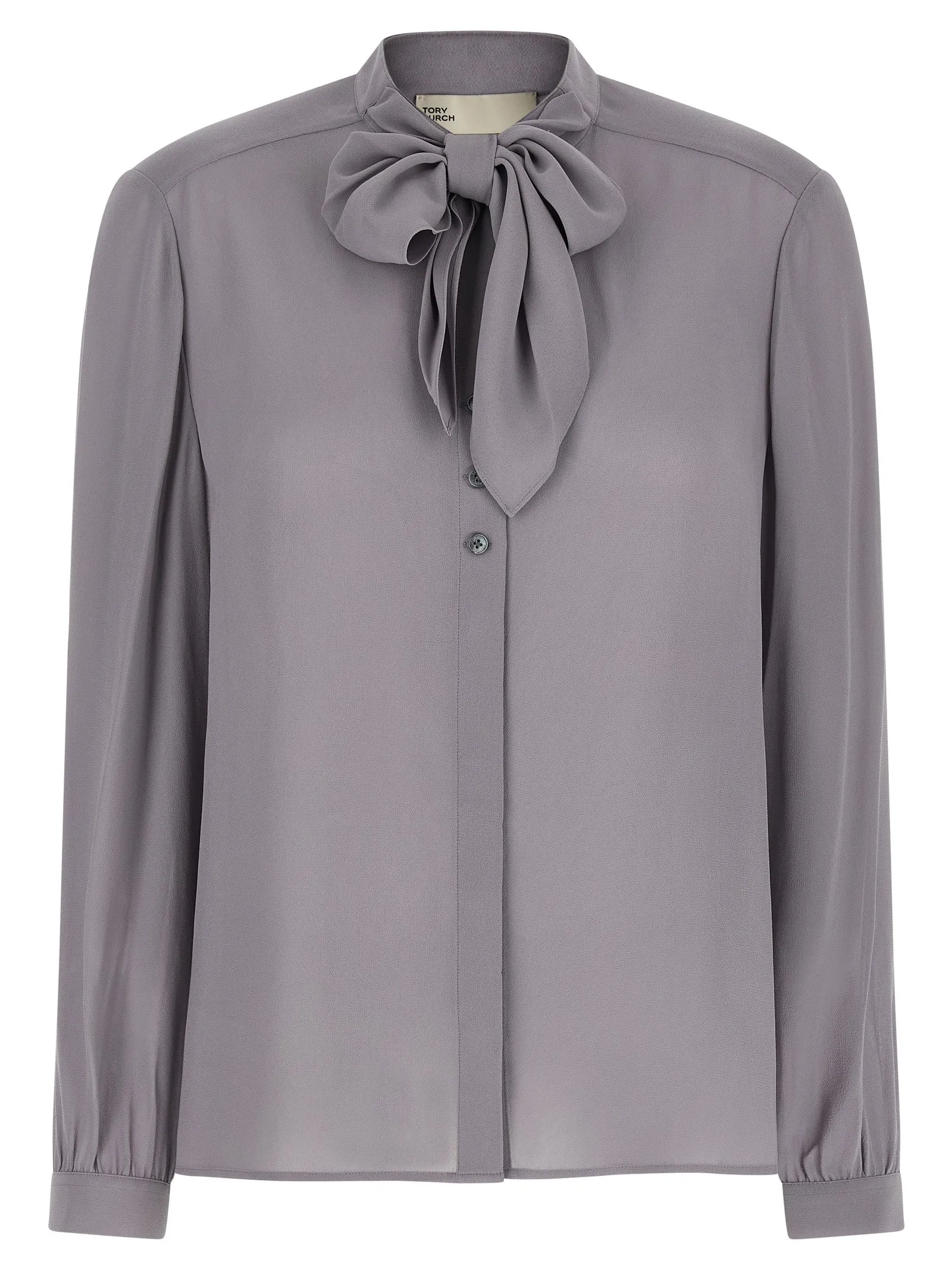 Georgette Bow Shirt And Blouse Gray sold by Wanan Luxury