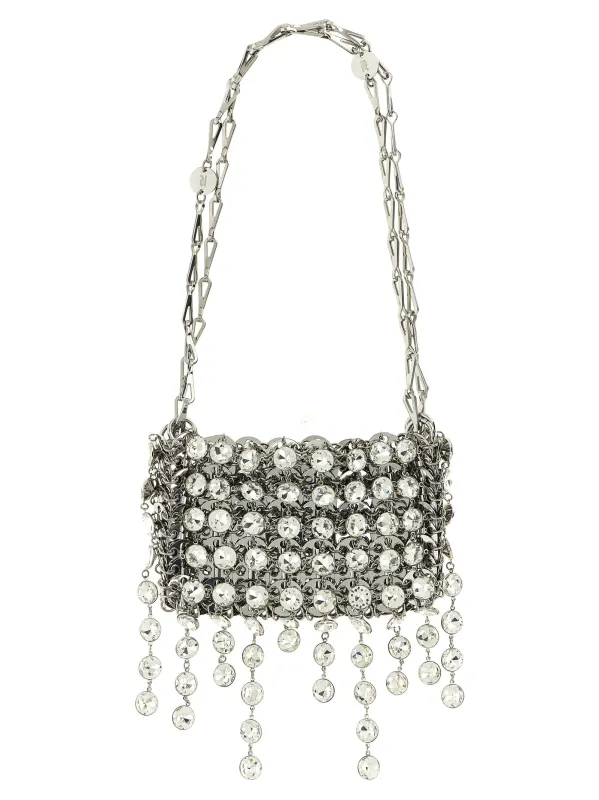 1969 Strass Nano Shoulder Bags Silver made by Paco Rabanne