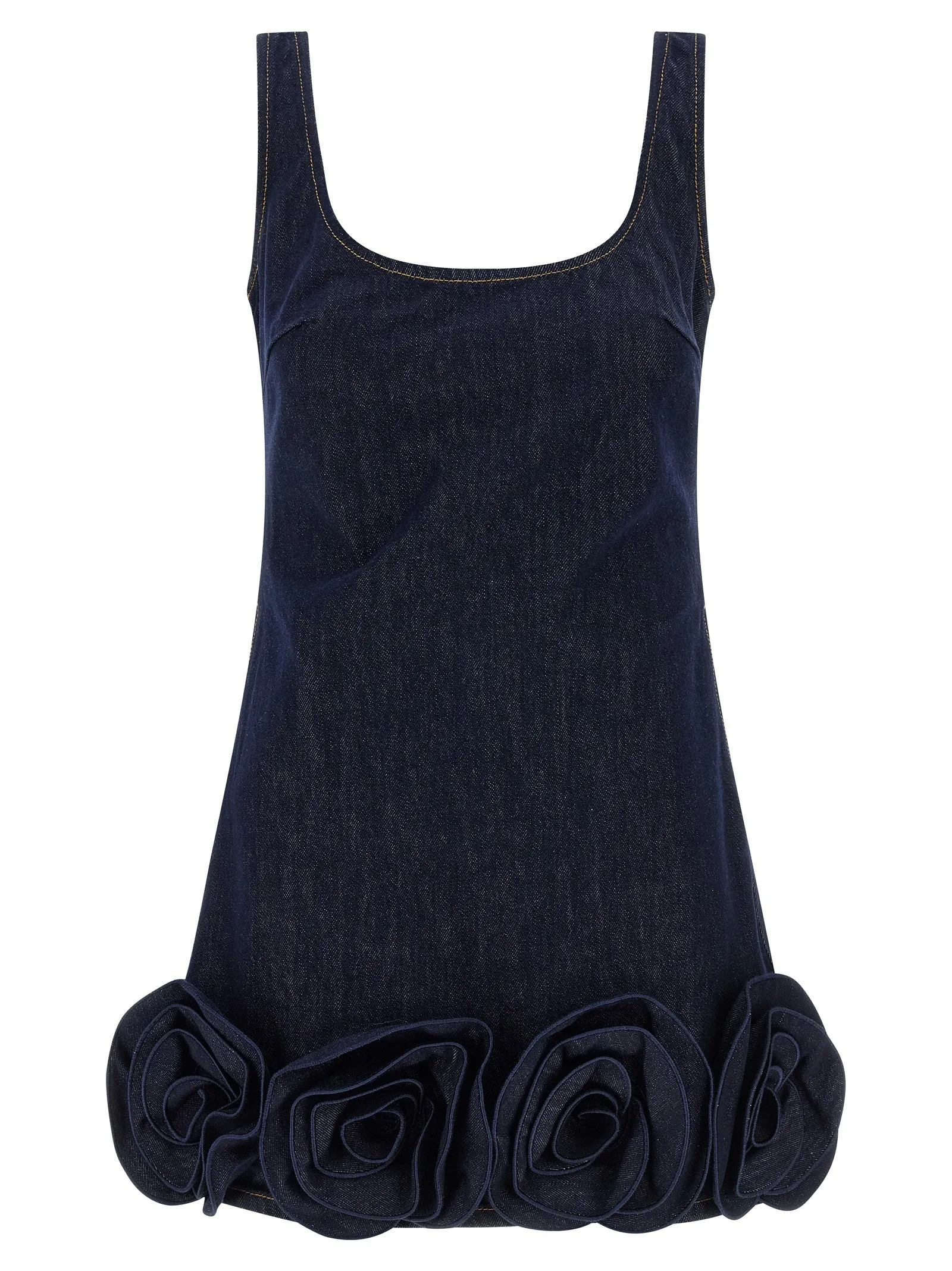 Indigo Denim 3d Flower Mini Dresses Blue sold by Wanan Luxury