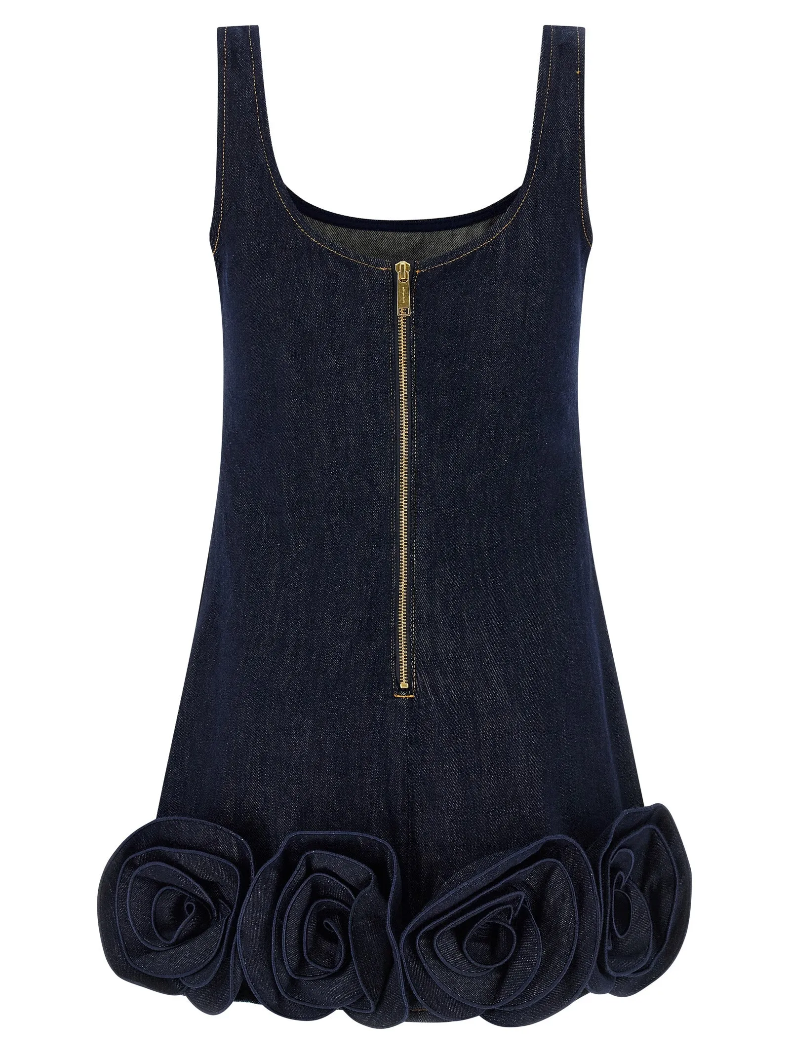 Indigo Denim 3d Flower Mini Dresses Blue sold by Wanan Luxury product image thumbnail 2