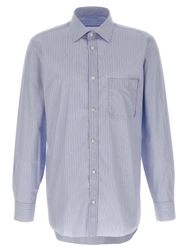 Striped Shirt Shirt And Blouse Light Blue sold by Wanan Luxury