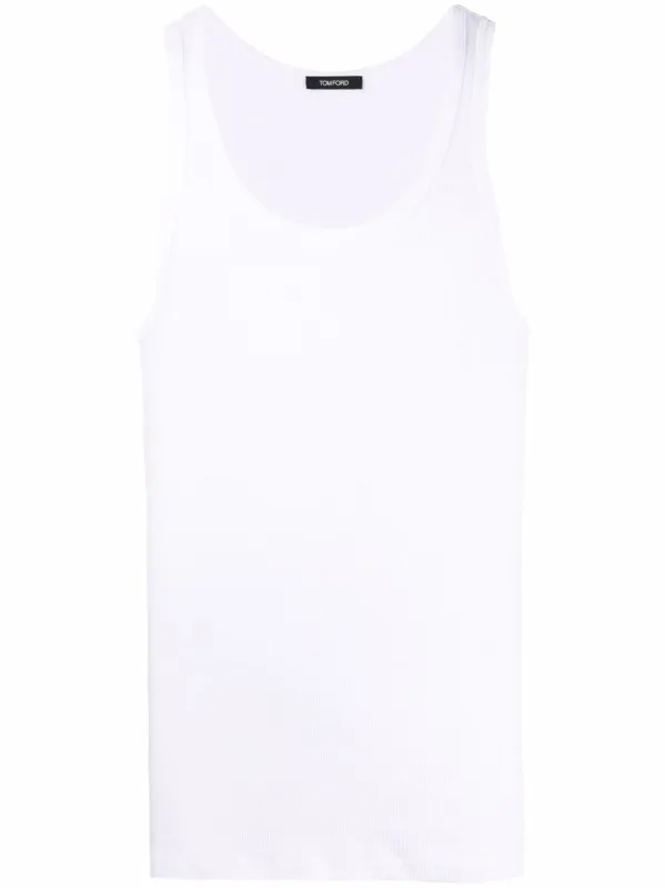 Cotton Blend Ribbed Tank Top made by Tom Ford