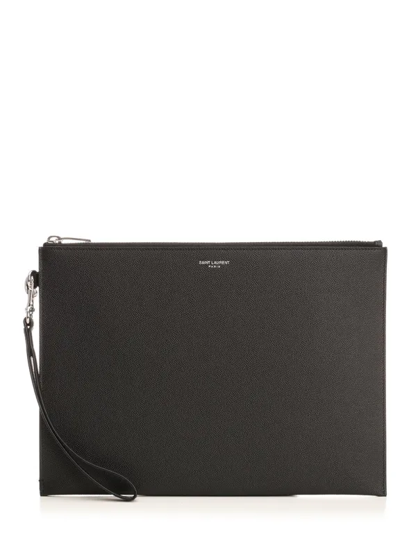 Black Leather Ipad Holder Small Leather Goods Black made by Wanan Luxury