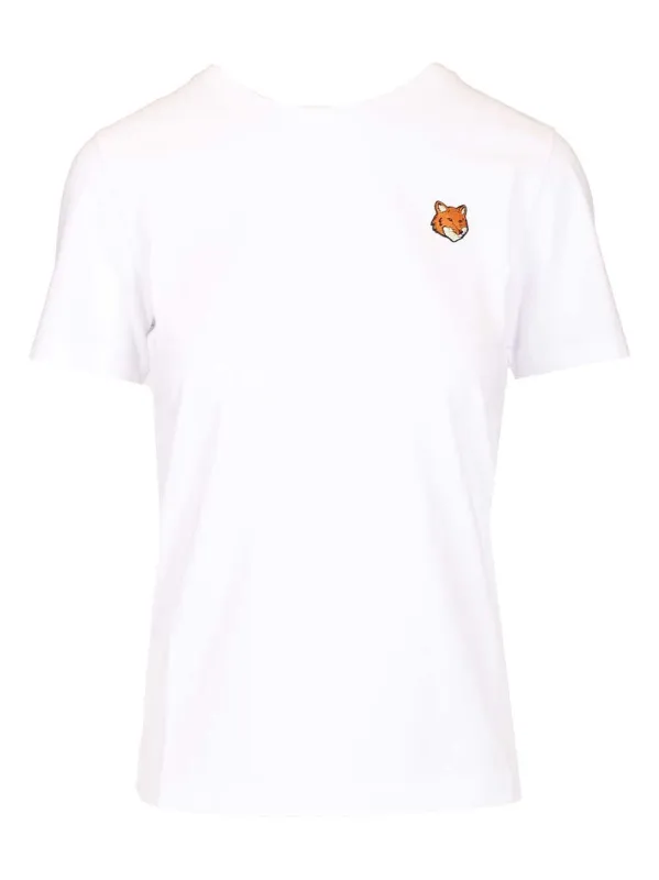 With Fox Head Embroidery T-Shirt White sold by Wanan Luxury