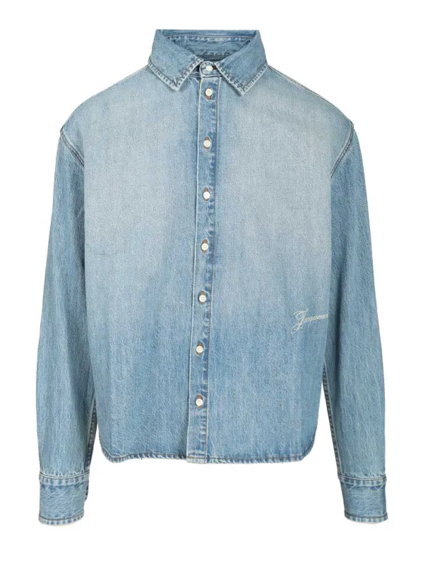 Simon De-NîMes Denim Shirt Casual Light Blue sold by Wanan Luxury