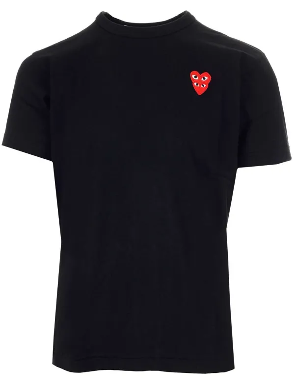 Double Red Hearts T-Shirt Black sold by Wanan Luxury
