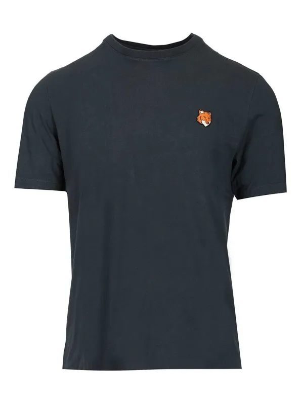 With Fox Head Embroidery T-Shirt Black made by MAISON KITSUNE
