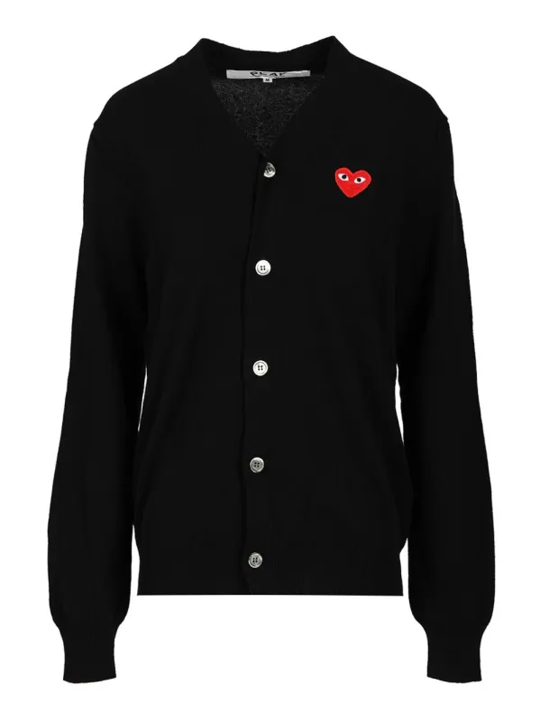 Wool Cardigan Knitwear Black made by Comme des Garcons PLAY