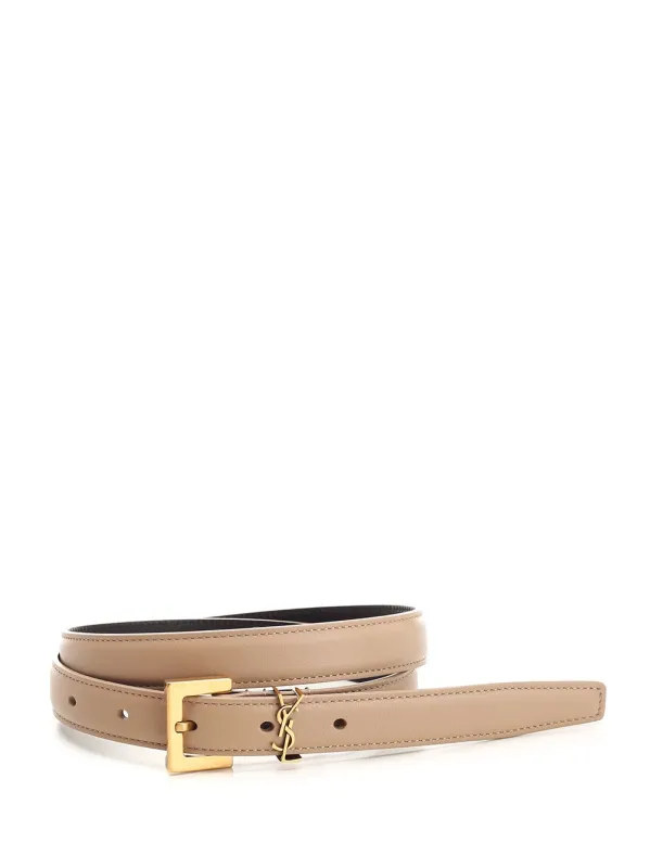Ysl Logo Belt Belts Beige sold by Wanan Luxury