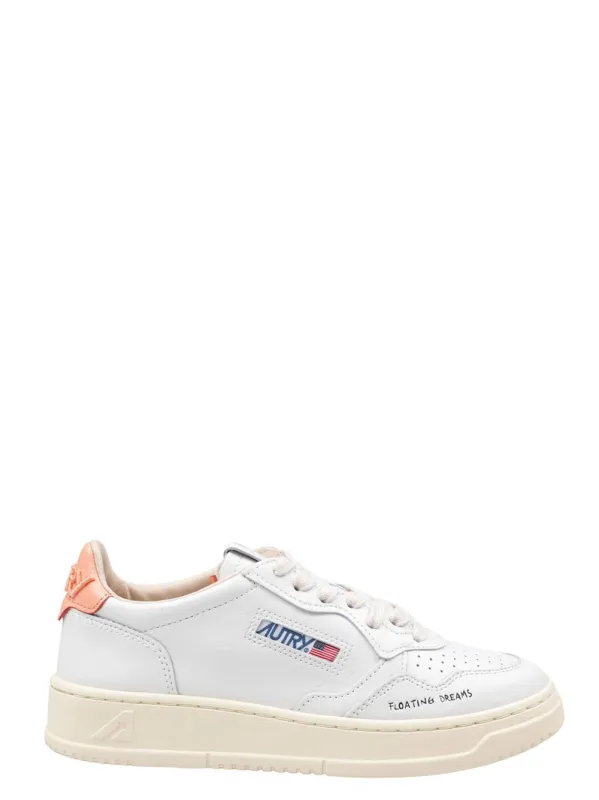 Autry Medalist Low-Top Leather Sneakers In White And Peach sold by Wanan Luxury