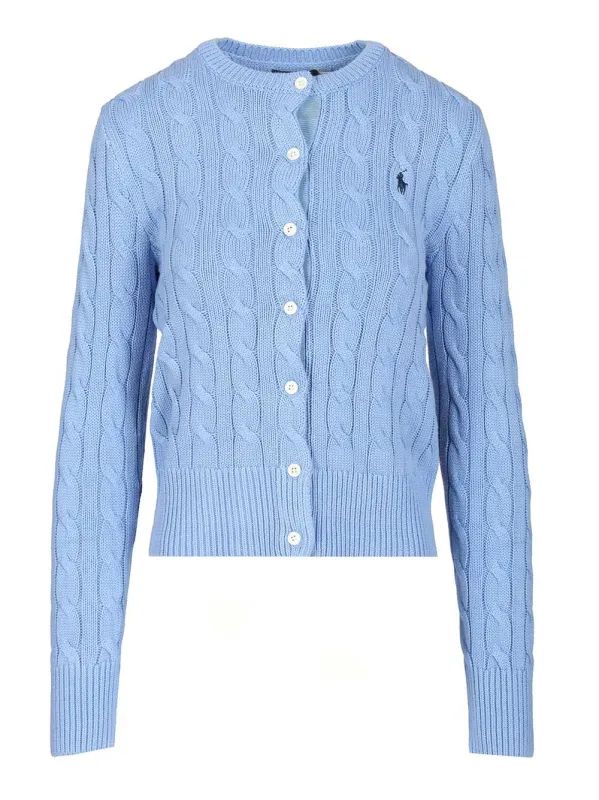 Cotton Cardigan By Polo Ralph Lauren Knitwear Light Blue sold by Wanan Luxury