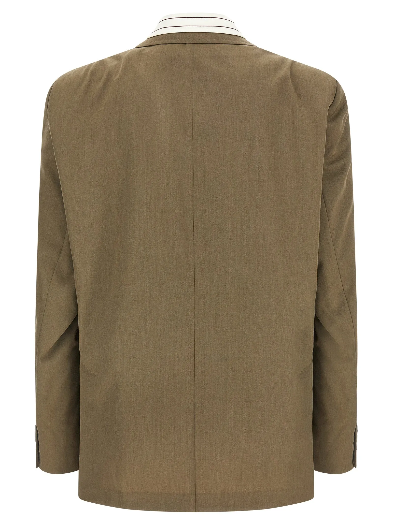 Mix Layered Wool Gabardine Blazer Green sold by Wanan Luxury product image thumbnail 2