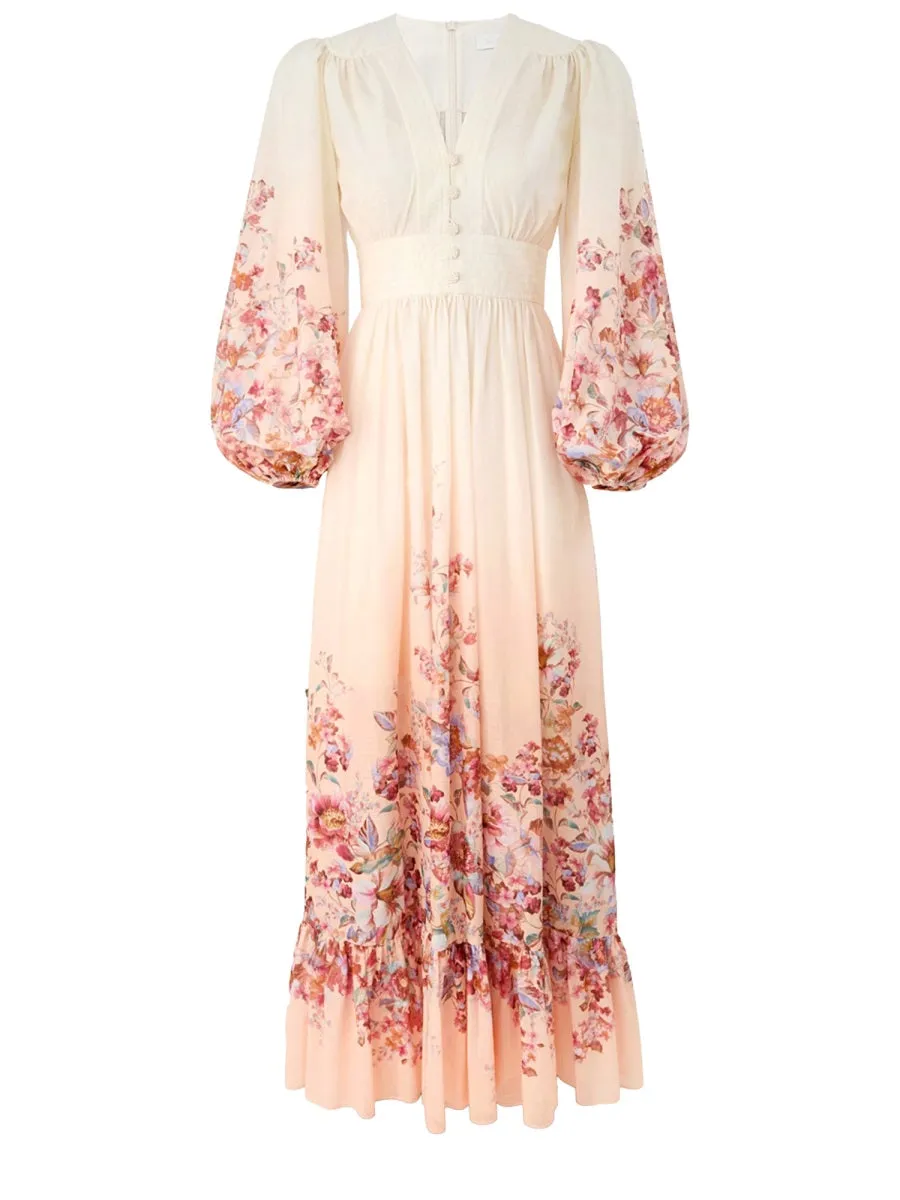 V-Neck Long Dress sold by Wanan Luxury