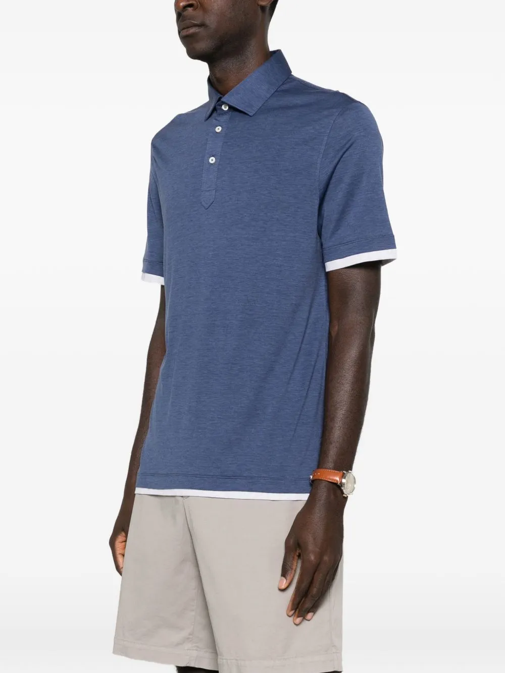 Silk And Cotton Polo Shirt sold by Wanan Luxury product image thumbnail 3