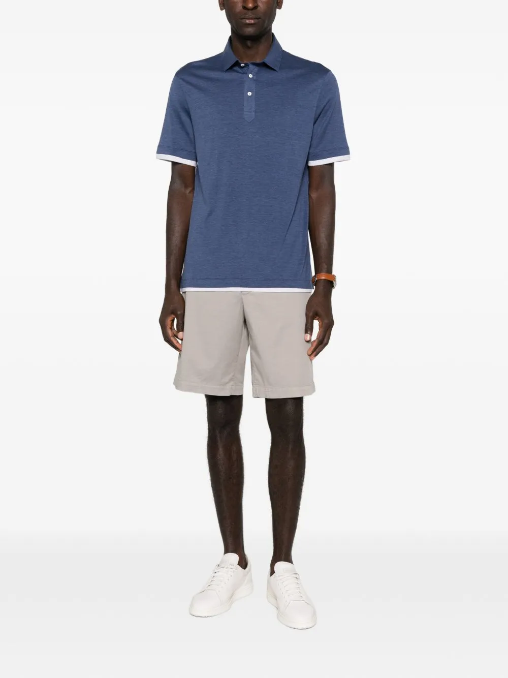 Silk And Cotton Polo Shirt sold by Wanan Luxury product image thumbnail 4