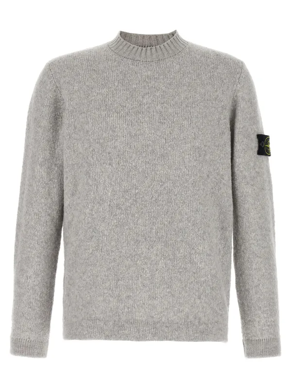Bouclé Wool Sweater Sweaters And Cardigans Gray made by Stone Island