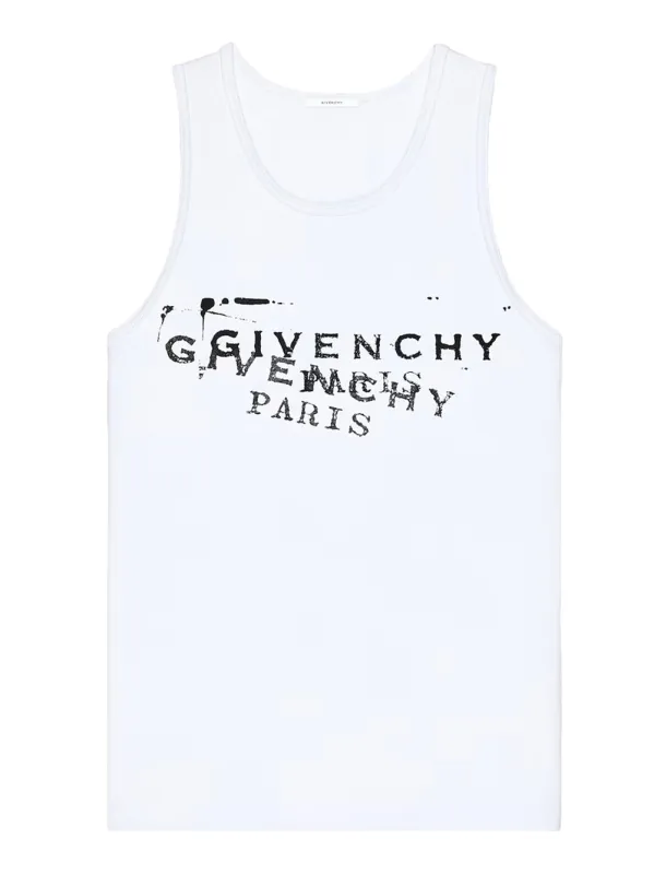 Tank Top In Cotton With Givenchy Stamp Print sold by Wanan Luxury