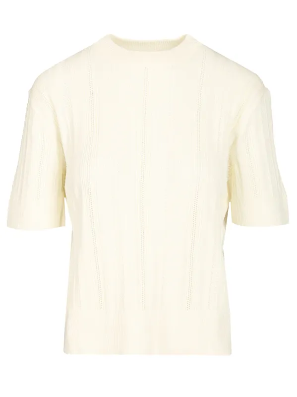 Braid Knit T-Shirt White sold by Wanan Luxury