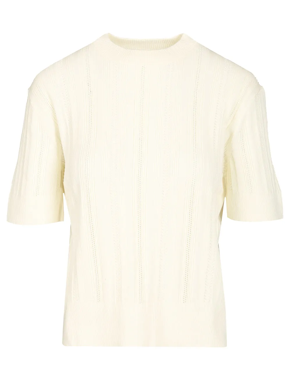 Braid Knit T-Shirt White sold by Wanan Luxury