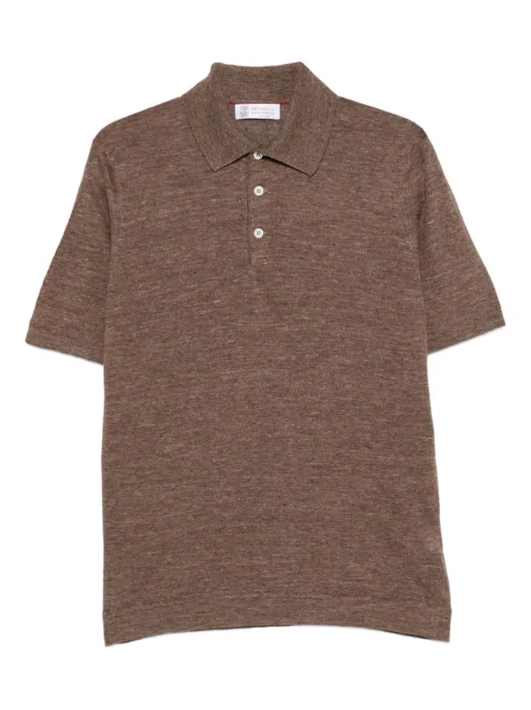 Linen And Cotton Blend Polo Shirt sold by Wanan Luxury