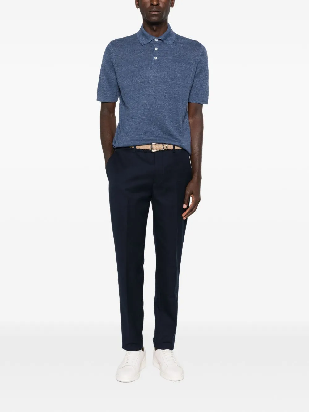 Linen And Cotton Blend Polo Shirt sold by Wanan Luxury product image thumbnail 2