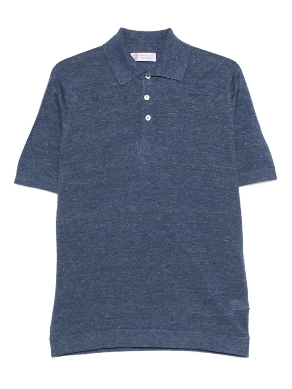 Linen And Cotton Blend Polo Shirt sold by Wanan Luxury