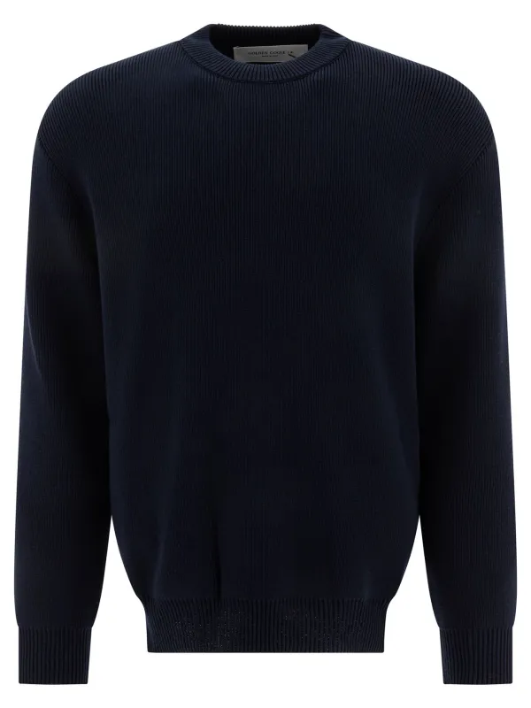 Crew-Neck Sweater With Logo Knitwear Blue sold by Wanan Luxury