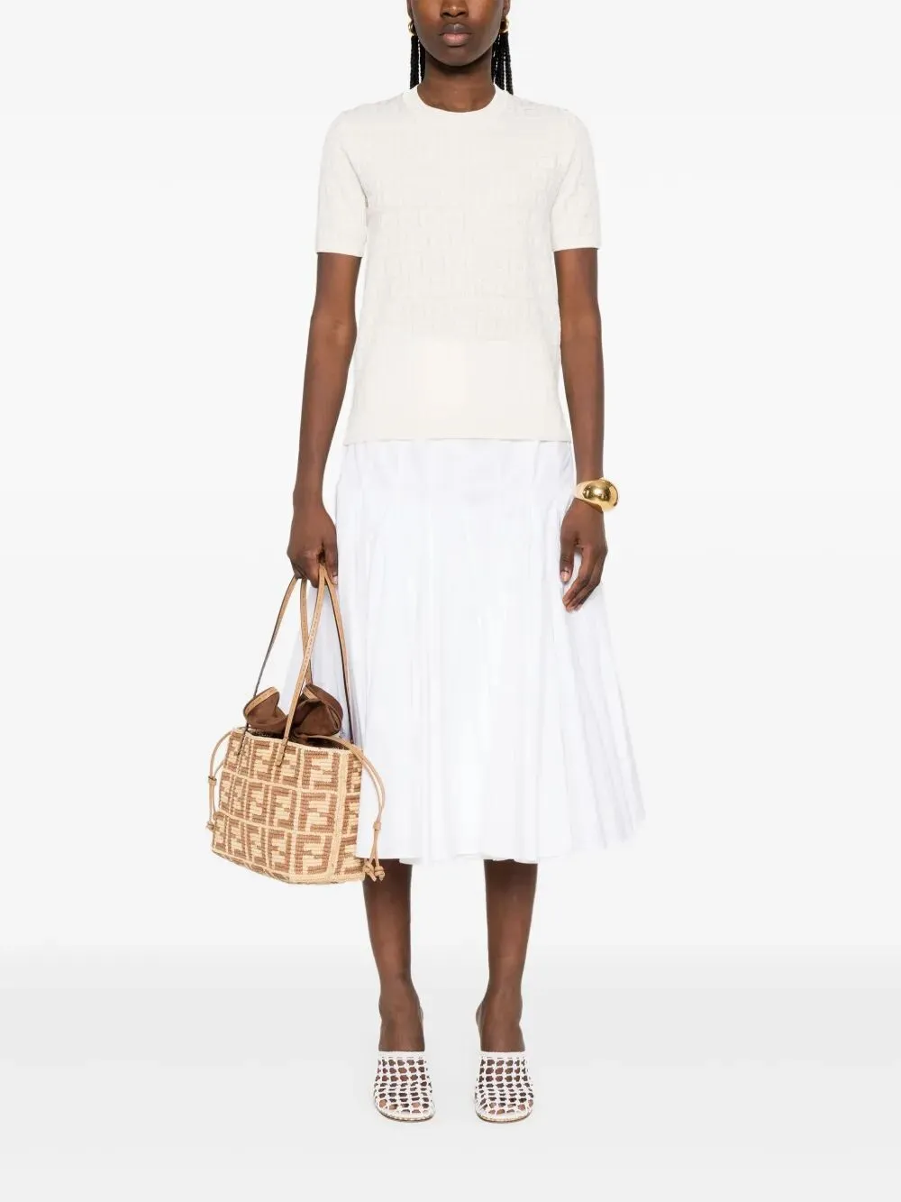 Ff Cotton And Viscose Short Sleeved Jumper sold by Wanan Luxury product image thumbnail 2